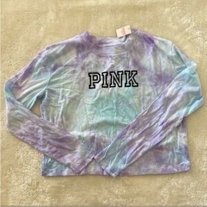 Pink VS Long Sleeve Cropped Top